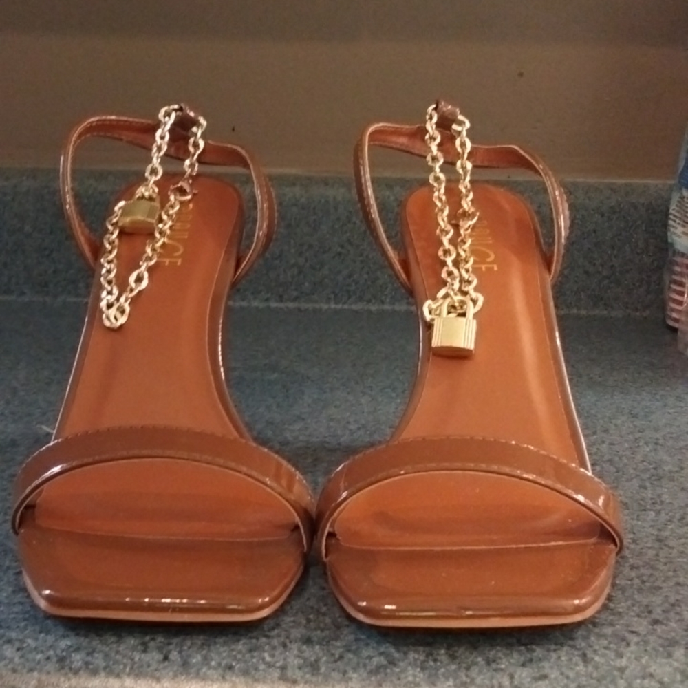 Brown high heels
